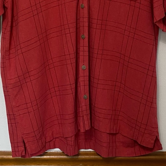 Van Heusen Linen Blend Plaid Button Down Men’s Short Sleeve Shirt Size XLT - Picture 8 of 10